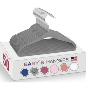 50 Velvet 11" Wide Kids Hangers for Children's Clothes Dresses Pants Shirts